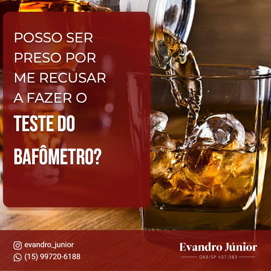 Recusar o bafômetro não gera prisão automática, mas pode resultar em multa e outras consequências legais.